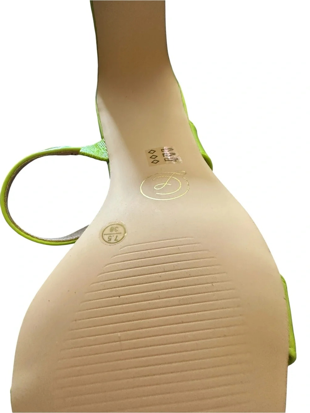 Chinese Laundry By Shelli Segal Neon Lime Patent Double-Strap Slide Sandals nwt - Picture 4 of 4